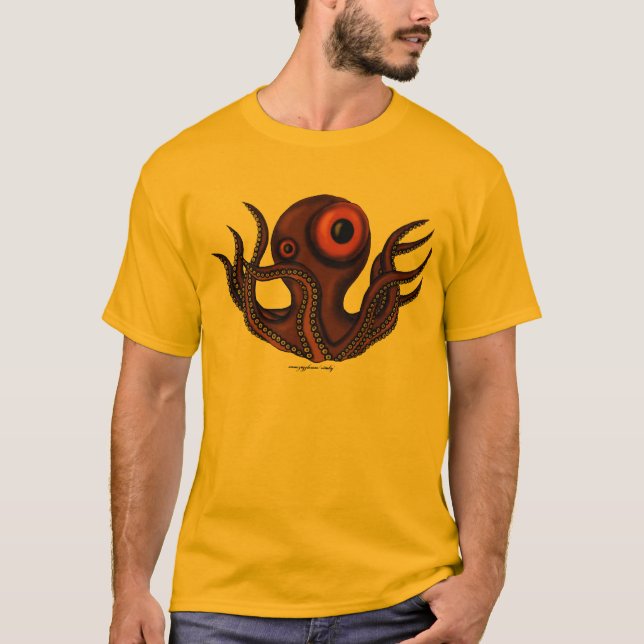 Diseño lindo de la camiseta del pulpo divertido (Anverso)