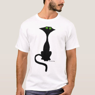 Diseño lindo divertido de la camiseta del gato