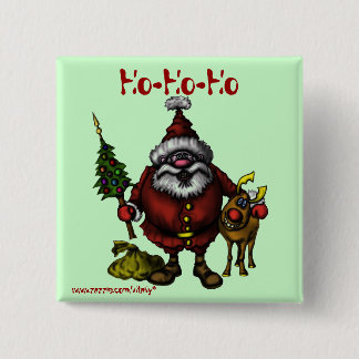 Diseño lindo divertido del botón del navidad de
