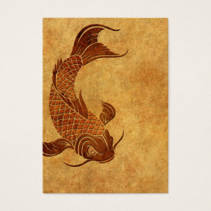 Diseño llevado vintage de los pescados de Koi
