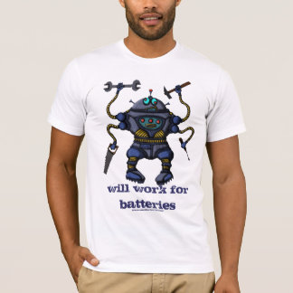 Diseño loco divertido de la camiseta del robot