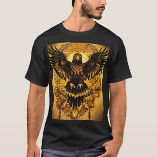 Diseño majestuoso de camiseta con águila de crista