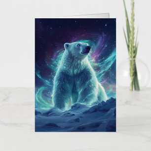 Diseño majestuoso de oso polar con luces boreales