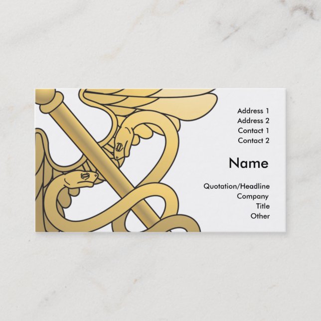 diseño médico de la tarjeta de visita del caduceo (Anverso)