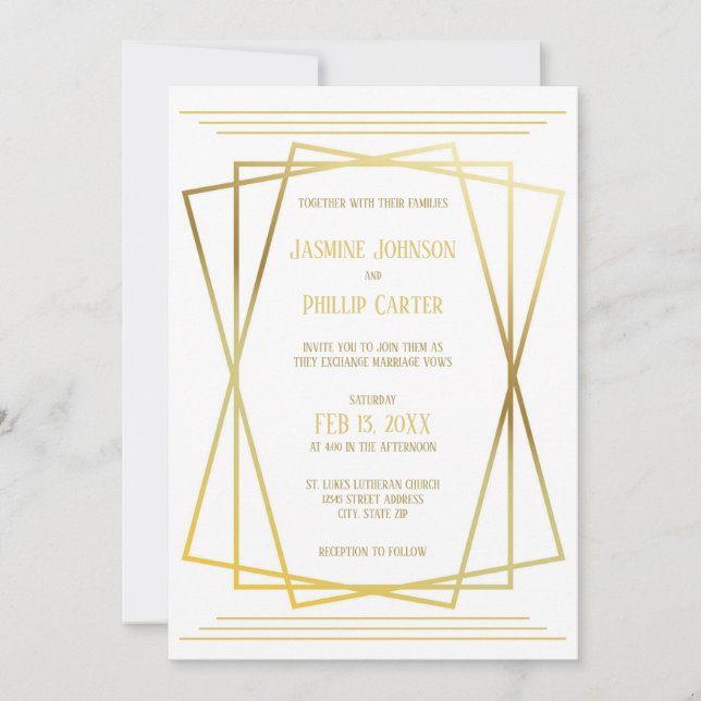 Diseño Mid Mod - Invitación de Boda (Anverso)