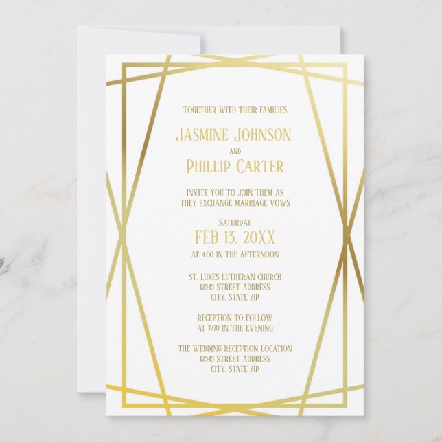 Diseño Mid Mod - Invitación de Boda/Recepción (Anverso)
