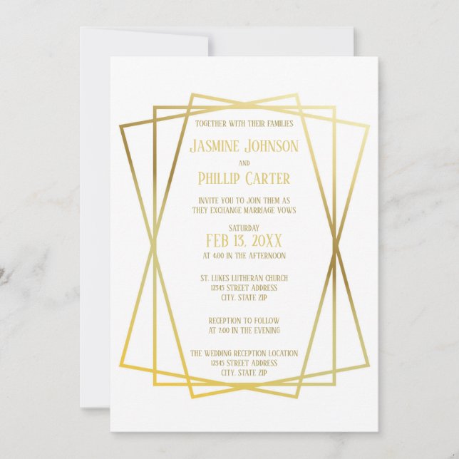 Diseño Mid Mod - Invitación de Boda/Recepción (Anverso)