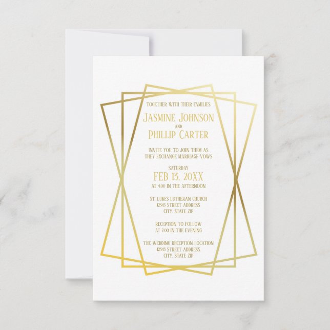 Diseño Mid Mod - Invitación de Boda/Recepción 3x5 (Anverso)