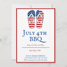 Diseño minimalista 4 de julio Invitación a barbaco