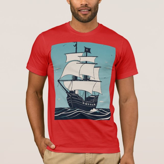 Diseño minimalista de camisetas piratas (Anverso)
