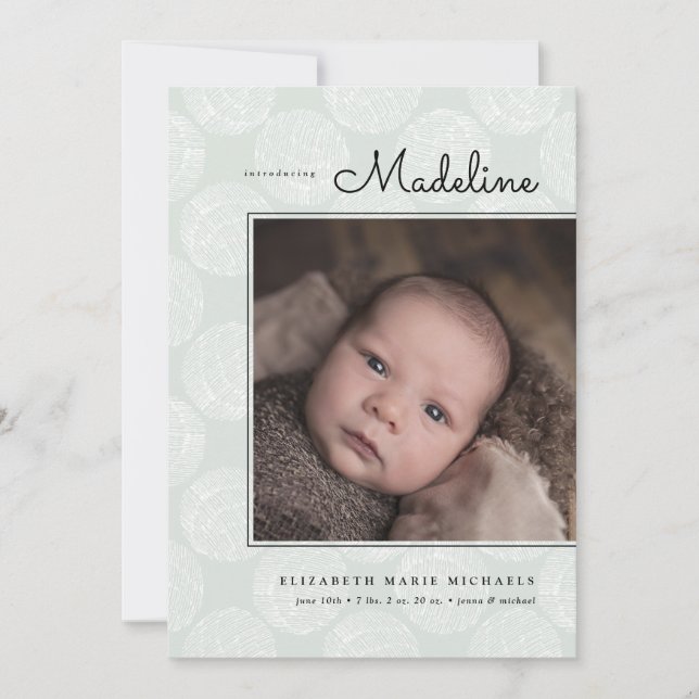 Diseño Minimalista de INVITACIÓN de BEBÉ (Anverso)