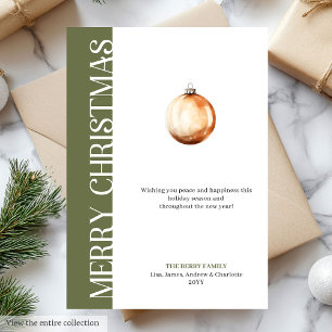 Diseño minimalista de tarjeta de Navidad en tonos