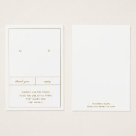 Diseño minimalista de tarjetas de joyería para la