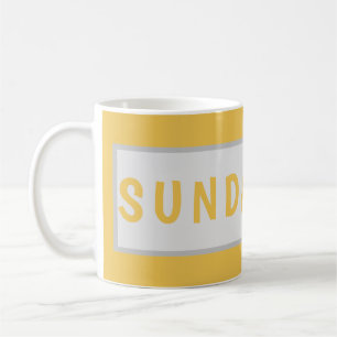 Diseño minimalista de taza de café Sunday Today