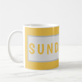 Diseño minimalista de taza de café Sunday Today