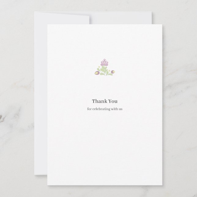 Diseño Mínimo de Agradecimiento de Boda Floral Fol (Anverso)