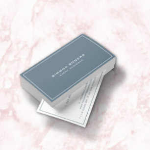 Diseño mínimo de tarjeta reversible azul-gris y bl