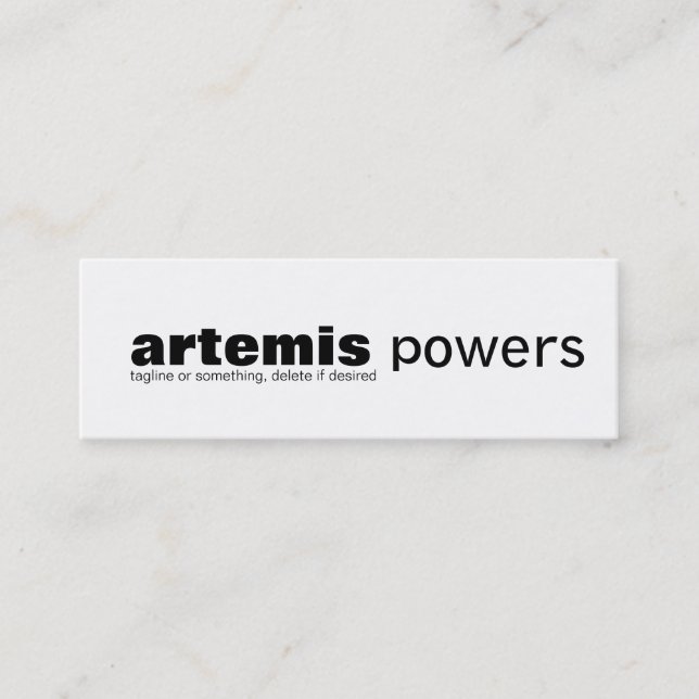 Diseño mínimo flaco simple de la tarjeta de (Anverso)