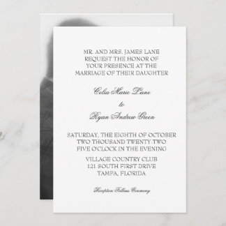 Diseño Mínimo Invitación a matrimonio simple