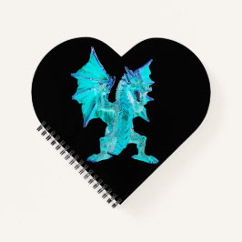 Diseño Mítico Diario Dragón Azul Hipnotizante
