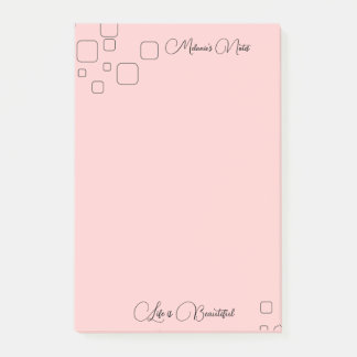 Diseño moderno con fondo rosa Notas posteriores a 