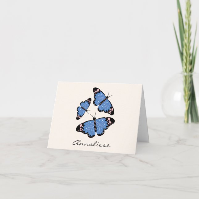 Diseño moderno de mariposas azules de Moda Persona (Anverso)