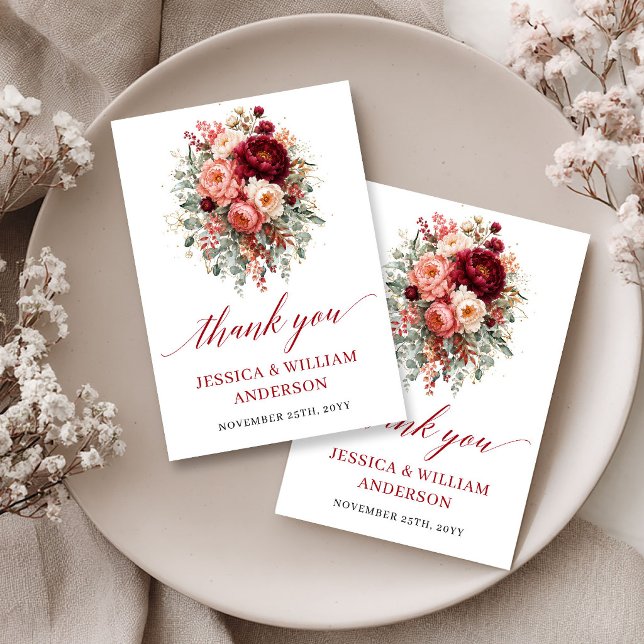 Diseño moderno de tarjeta de agradecimiento de ter (Modern Terracotta Boho Thank You Card Design

)