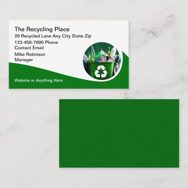 Diseño moderno de tarjetas de visita de Guay Recyc (Anverso / Reverso)