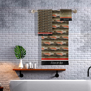 Diseño moderno de trucha de monograma para peces R