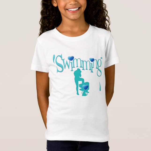 Diseño moderno Natación Camiseta (Anverso)