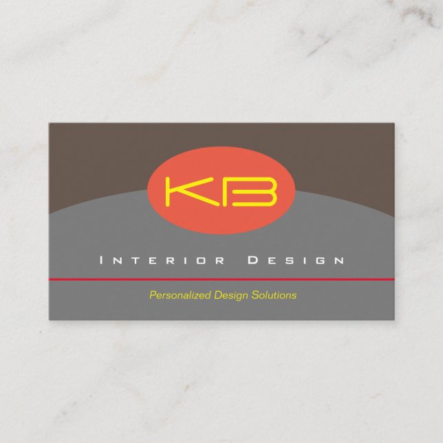 Diseño monograma, tarjeta de visita de 3,5" x 2,0" (Anverso)