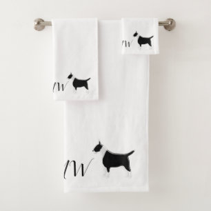 Diseño monogramado de perro de Bull Terrier
