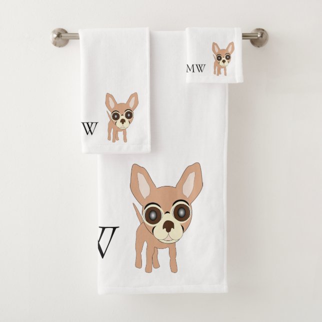 Diseño monogramado de perros Chihuahua (In situ)