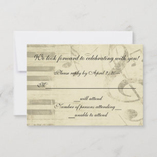 Diseño Musical de Tarjeta de Invitación de Boda RS