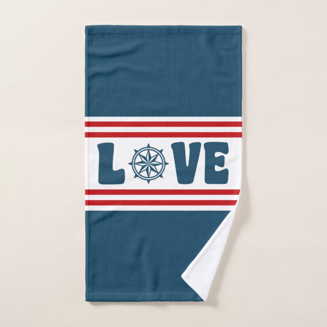 Diseño náutico de amor (Toalla de mano)