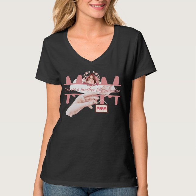 Diseño negro de camiseta para la madre (Anverso)