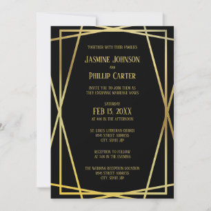 Diseño negro de mediados de siglo - Invitación de