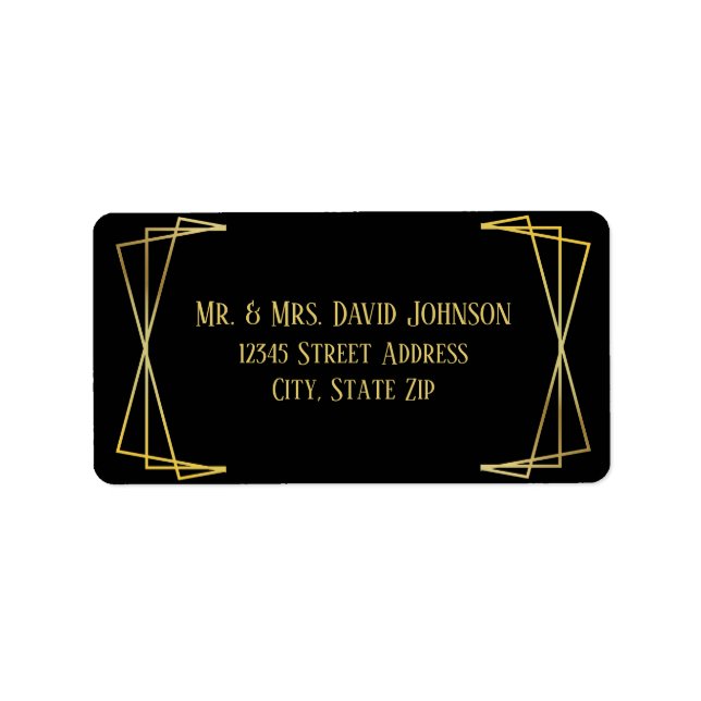 Diseño negro de mid - Etiqueta de dirección (Frente)