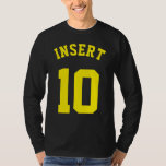Diseño negro y amarillo del jersey de los deportes<br><div class="desc">Diseño negro y amarillo del jersey de los deportes de los adultos el | • Camiseta larga de la manga del jersey para hombre</div>