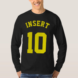 Diseño negro y amarillo del jersey de los deportes