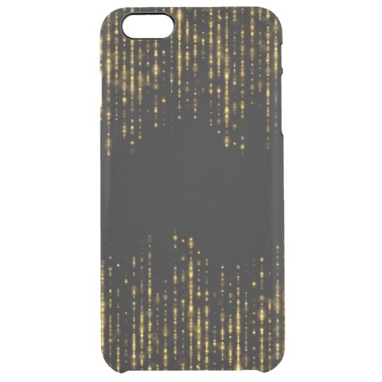 Diseño negro y atractivo GR3 del purpurina del oro Funda Transparente Para iPhone 6 Plus