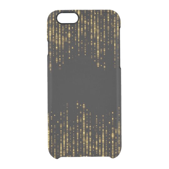 Diseño negro y atractivo GR4 del purpurina del oro Funda Transparente Para iPhone 6/6s