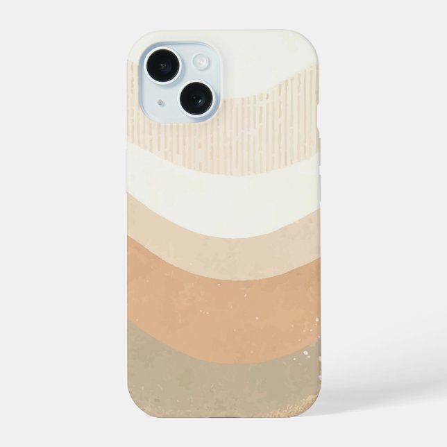 Diseño Neutro Terroso de Olas de Mod Retro (Reverso )