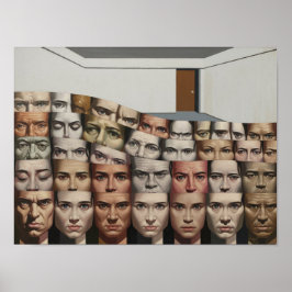 Diseño "Ola de rostros" Imprimir arte de pared Pos