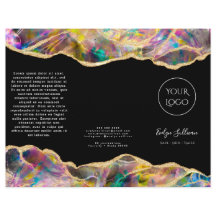 Diseño óptico en folleto negro