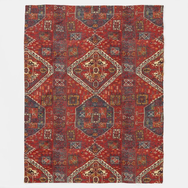 Diseño oriental de la manta en no5 rojo oscuro (Anverso)