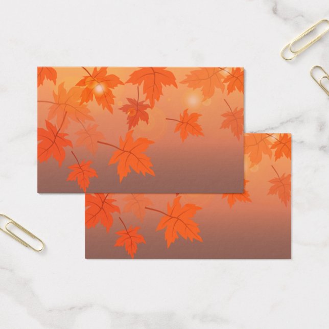 Diseño otoñal con hojas de arce y efecto bokeh (Oficina)
