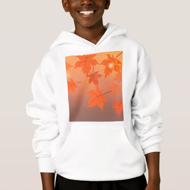Diseño otoñal con hojas de arce y efecto bokeh (Anverso)