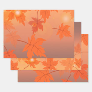 Diseño otoñal con hojas de arce y efecto bokeh