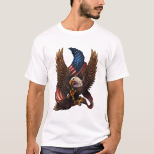 Diseño Patriótico Americano Con Camiseta De Águila